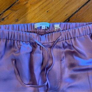 Vince 100% silk purple pants XXS NWT